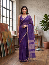 MIMOSA Jamun Maheshwari Cotton Cotton Saree — pose 9 styling detail