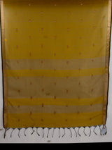 MIMOSA Mustard Maheshwari Cotton Cotton Saree — pallu and zari work detail