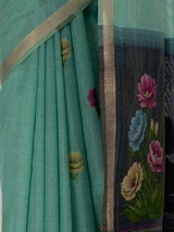 MIMOSA Blue Bhagalpuri Cotton Saree — fleets shot full lifestyle