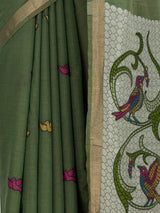 MIMOSA Rama Bhagalpuri Cotton linen Saree — fleets shot full lifestyle