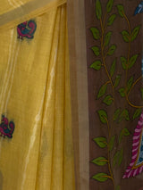 MIMOSA Mustard Bhagalpuri Cotton Saree — fleets shot full lifestyle