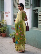 MIMOSA Chiku Bhagalpuri Cotton Saree — pose 7 styling detail