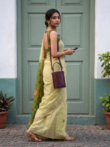 MIMOSA Chiku Bhagalpuri Cotton Saree — pose 9 styling detail