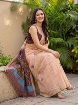 MIMOSA Chiku Bhagalpuri Cotton Saree — pose 8 styling detail