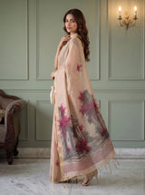 MIMOSA Peach Bhagalpuri Cotton Saree — pose 9 styling detail