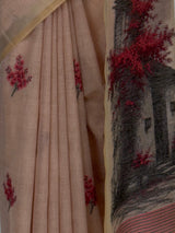 MIMOSA Peach Bhagalpuri Cotton Saree — fleets shot full lifestyle