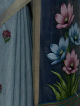 MIMOSA Ananda Bhagalpuri Cotton linen Saree — fleets shot full lifestyle