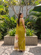 MIMOSA Mustard Bhagalpuri Cotton Saree — pose 7 styling detail