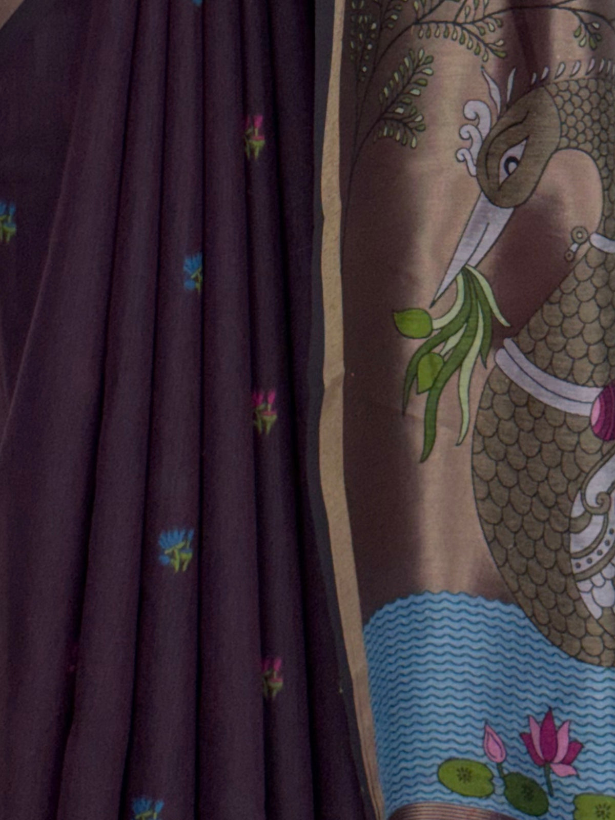 MIMOSA Jamun Bhagalpuri Cotton linen Saree — fleets shot full lifestyle