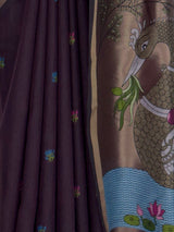 MIMOSA Jamun Bhagalpuri Cotton linen Saree — fleets shot full lifestyle