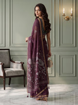 MIMOSA Wine Bhagalpuri Cotton Saree — pose 7 styling detail