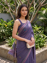 MIMOSA Jamun Bhagalpuri Cotton Saree — pose 10 styling detail
