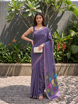 MIMOSA Jamun Bhagalpuri Cotton Saree — pose 4 styling detail