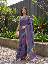 MIMOSA Jamun Bhagalpuri Cotton Saree — pose 5 styling detail
