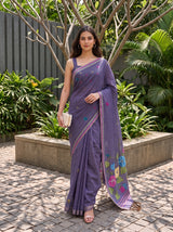 MIMOSA Jamun Bhagalpuri Cotton Saree — pose 6 styling detail
