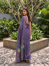 MIMOSA Jamun Bhagalpuri Cotton Saree — pose 7 styling detail