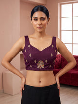 MIMOSA Magenta Banarasi Saree — blouse close-up