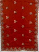 MIMOSA Orange Banarasi Saree — pallu and zari work detail