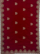 MIMOSA Red Banarasi Saree — pallu and zari work detail
