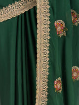 MIMOSA Green Banarasi Saree — fleets shot full lifestyle