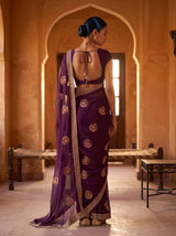 MIMOSA Magenta Banarasi Chiffon Saree — saree shot