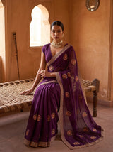 MIMOSA Magenta Banarasi Saree — pose 8 styling detail