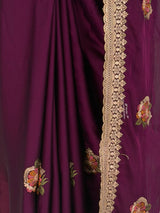 MIMOSA Magenta Banarasi Saree — fleets shot full lifestyle