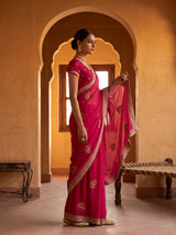 MIMOSA Rani Banarasi Chiffon Saree — saree shot