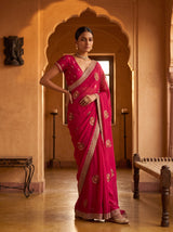 MIMOSA Rani Banarasi Saree — pose 4 styling detail