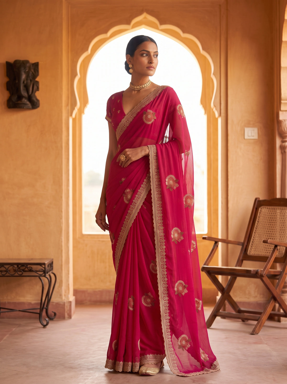 MIMOSA Rani Banarasi Saree — pose 5 styling detail