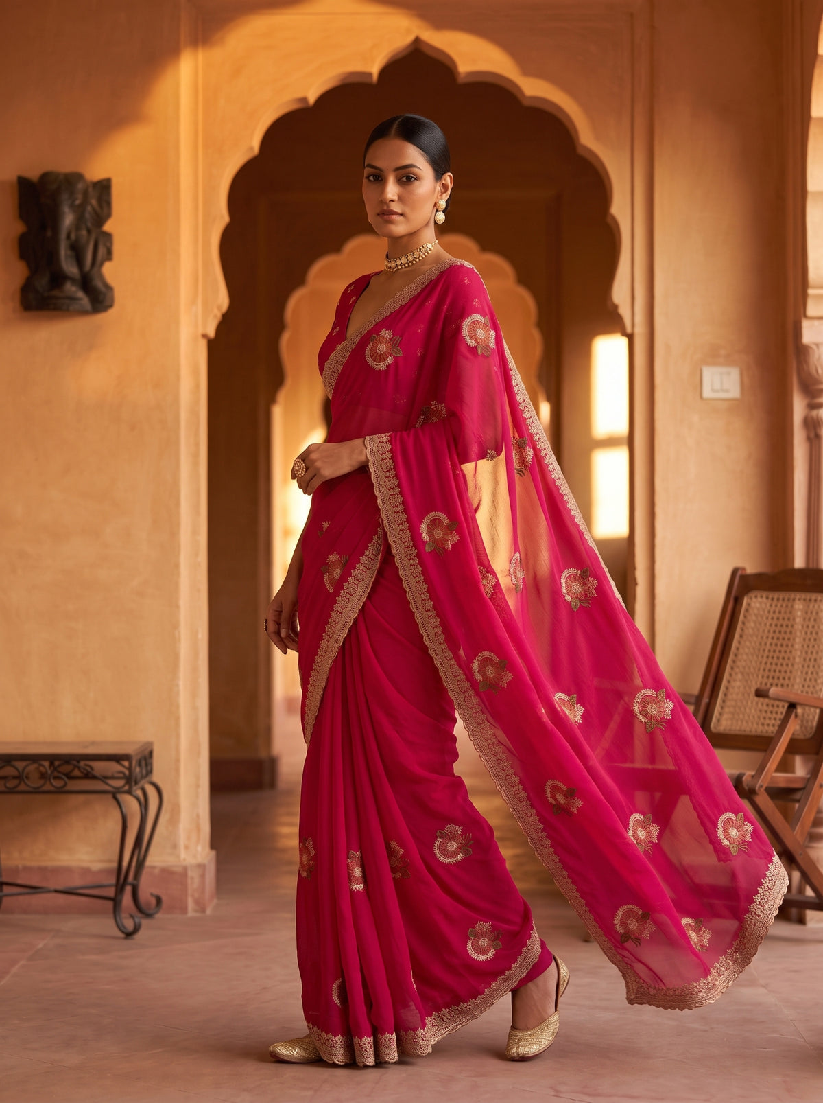 MIMOSA Rani Banarasi Saree — pose 9 styling detail