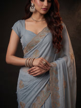 MIMOSA Ananda Banarasi Saree — pose 10 styling detail