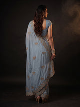 MIMOSA Ananda Banarasi Saree — pose 2 styling detail