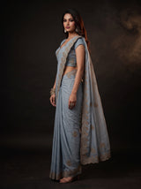 MIMOSA Ananda Banarasi Saree — pose 3 styling detail