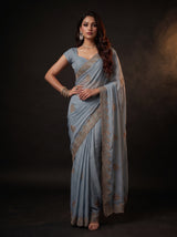 MIMOSA Ananda Banarasi Saree — pose 4 styling detail
