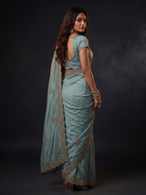 MIMOSA Rama Banarasi Saree — pose 7 styling detail
