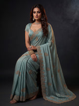 MIMOSA Rama Banarasi Saree — pose 8 styling detail