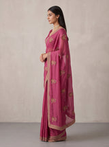 MIMOSA Gajari Banarasi Saree — pose 3 styling detail