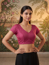 MIMOSA Gajari Banarasi Saree — blouse close-up