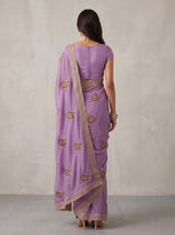 MIMOSA Lavender Banarasi Saree — pose 2 styling detail