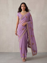 MIMOSA Lavender Banarasi Saree — pose 6 styling detail