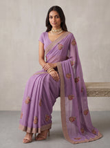 MIMOSA Lavender Banarasi Saree — pose 8 styling detail
