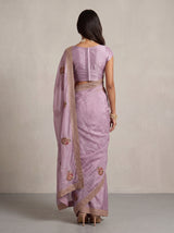 MIMOSA Pink Banarasi Saree — pose 2 styling detail