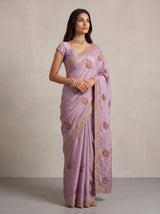 MIMOSA Pink Banarasi Saree — pose 5 styling detail