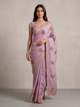 MIMOSA Pink Banarasi Saree — pose 6 styling detail