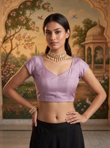 MIMOSA Pink Banarasi Saree — blouse close-up