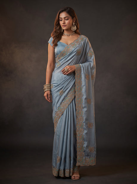 MIMOSA Ananda Banarasi Chiffon Saree — AI Model lifestyle