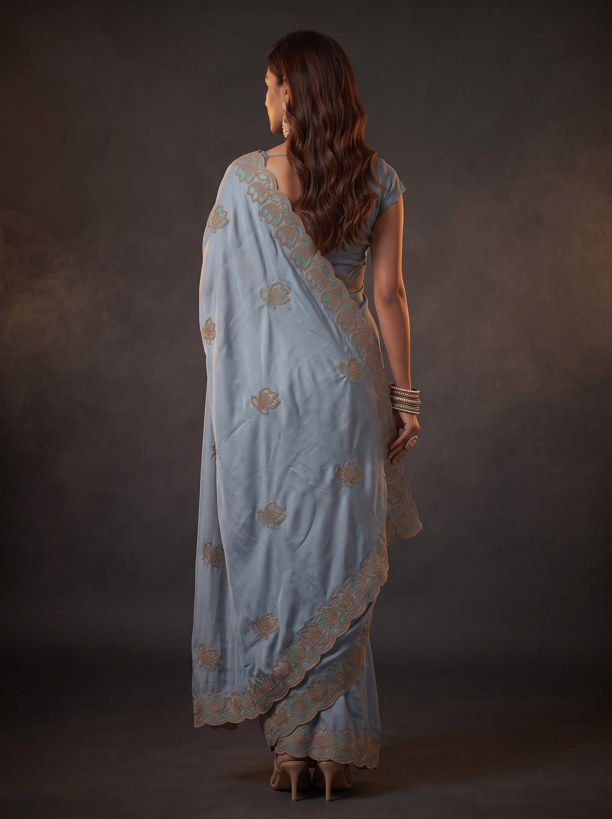 MIMOSA Ananda Banarasi Chiffon Saree — Saree shot pallu and body
