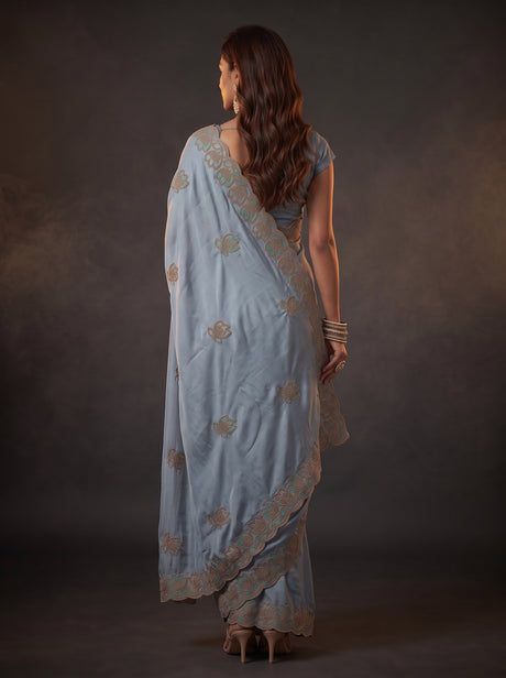 MIMOSA Ananda Banarasi Chiffon Saree — Saree shot pallu and body