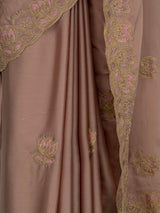 MIMOSA Peach Banarasi Chiffon Saree — fleets shot full lifestyle
